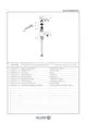 Schematische Darstellung eines Kludi Waschtisch-Einhandmixers mit Teilenummern und einzelnen Komponenten, einschließlich Hebel, Kartusche und Montagesatz.